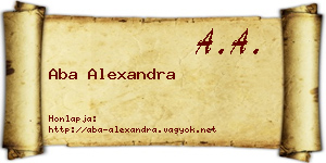 Aba Alexandra névjegykártya